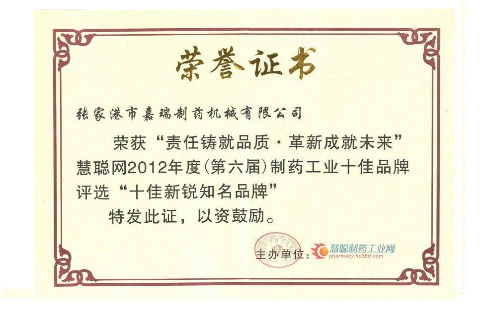 新銳進步證書